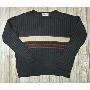 VTG Untied Men's Acrylic Crewneck Long Sleeve Sweater Y2K Sz XL Grunge Ribbed